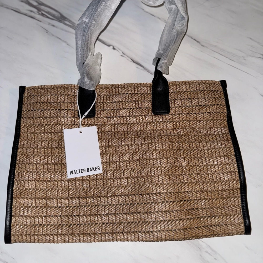 Walter Baker Brown and Black Woven Tote